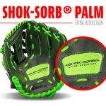 Franklin Sports Teeball Infinite Web/Shok-Sorb Combo Series Fielding Left Hand Glove, 10.5-Inch, Graphite/Lime