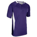 Champro Clean Up 2 Button Baseball/Softball Jersey, Adult 2X-Large, Purple, White