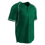 Champro Cycle Dri Gear 2 Faux Button Polyester Jersey - Baseball, Softball, Youth Small, Forest Green, White