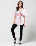 Baseball Jersey for Women Baseball Shirt: Baseball Graphic Button Down Plain Tshirts Sports Active V Neck Tee Tops White