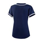 EALER BJW80 Womens Button Down Baseball Jersey, Blank Softball Team Uniform, Hip Hop Hipster Plain Tshirts Short Sleeve Active Tee Shirts Navy