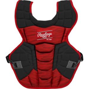 Rawlings | VELO 2.0 Catcher's Chest Protector | Baseball | Intermediate - 15 1/2" | Black/Scarlet