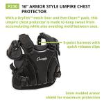 Champion Sports Umpire Chest Protector: 3 Millimeter Molded Plate Armor Style Softball & Baseball Chest Protector - 16" - Black