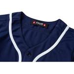 EALER BJW80 Womens Button Down Baseball Jersey, Blank Softball Team Uniform, Hip Hop Hipster Plain Tshirts Short Sleeve Active Tee Shirts Navy