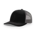 Richardson Unisex 112 Trucker Adjustable Snapback Baseball Cap, Split Black/Charcoal, One Size Fits Most