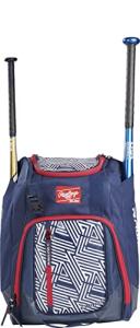Rawlings | CHAOS Backpack Bag Series | Youth Baseball & Fastpitch Softball | Red/White/Blue
