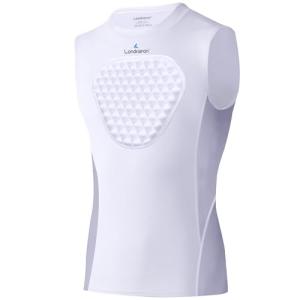 Londkaron Youth Elite Chest Protector Shirt, Padding on Chest for Baseball, Football & Softball (White/Grey, Medium)