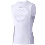 Londkaron Youth Elite Chest Protector Shirt, Padding on Chest for Baseball, Football & Softball (White/Grey, Medium)