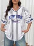Baseball Jersey Women Game Day Sports Fan Shirts Oversized Baseball Mama Tshirt V Neck Tops Fans Gifts