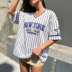 Baseball Jersey Women Game Day Sports Fan Shirts Oversized Baseball Mama Tshirt V Neck Tops Fans Gifts