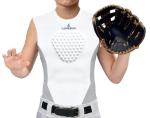 Londkaron Youth Elite Chest Protector Shirt, Padding on Chest for Baseball, Football & Softball (White/Grey, Medium)