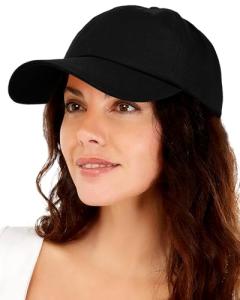 Womens Satin Lined Unstructured Baseball Cap Unisex Silk Lining Washed Cotton Adjustable Vintage Dad Hat Black