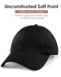 Womens Satin Lined Unstructured Baseball Cap Unisex Silk Lining Washed Cotton Adjustable Vintage Dad Hat Black