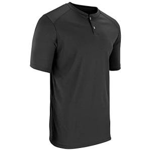 Champro Turn Two Lightweight Polyester Baseball/Softball Jersey, Adult Medium, Black