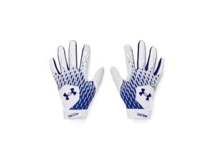 Under Armour Men's Clean Up Baseball Gloves, (102) White/Team Royal/Team Royal, Large