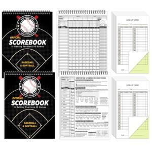 Zhanmai 35 Games Baseball and Softball Scorebook Baseball Softball Lineup Cards Lineup Sheet Games with Player Roster Side by Side Softball Score Book Baseball Scorebook Baseball Coaching Accessories