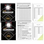 Zhanmai 35 Games Baseball and Softball Scorebook Baseball Softball Lineup Cards Lineup Sheet Games with Player Roster Side by Side Softball Score Book Baseball Scorebook Baseball Coaching Accessories
