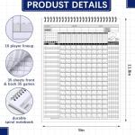 Zhanmai 35 Games Baseball and Softball Scorebook Baseball Softball Lineup Cards Lineup Sheet Games with Player Roster Side by Side Softball Score Book Baseball Scorebook Baseball Coaching Accessories