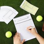 Zhanmai 35 Games Baseball and Softball Scorebook Baseball Softball Lineup Cards Lineup Sheet Games with Player Roster Side by Side Softball Score Book Baseball Scorebook Baseball Coaching Accessories