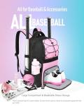 COMECOI Softball Bag, Lightweight Baseball Backpack with Shoes Compartment, Baseball Bat Bags with Fence Hook for TBall Bat & Equipment, for Batting Mitten, Helmet, for Girls, Boys, Youth, Adults