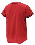Solid Baseball Jersey Shirt for Men and Women, Plain Short Sleeves Button Down T-Shirt(Red M)
