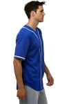 JC DISTRO Men's Short Sleeve Plain Button Down Baseball Jersey Team Jersey RoyalBlue Large