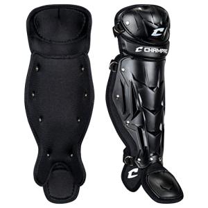 Champro Optimus MVP Single Knee Baseball Catcher’s Leg Guards, 14.5" Shin Length, CG105B, Black