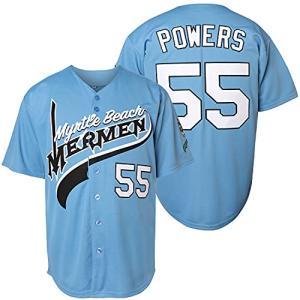 NJKA Kenny Powers #55 Baseball Jersey Shirt Eastbound and Down Movie Baseball Jersey Stitched (Blue, X-Large)