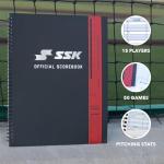 SSK 50 Game Official Scorebook Baseball + Softball – Premium Cover Score Keeping Book – 15 Player - Home + Away Team – 9.25”x12” (50 Games)
