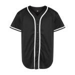 NJKA Blank Plain Hip Hop Hipster Button Down Baseball Jersey, Short Sleeve Active T Shirts (Black, XXX-Large)
