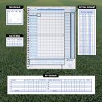 SSK 50 Game Official Scorebook Baseball + Softball – Premium Cover Score Keeping Book – 15 Player - Home + Away Team – 9.25”x12” (50 Games)