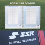 SSK 50 Game Official Scorebook Baseball + Softball – Premium Cover Score Keeping Book – 15 Player - Home + Away Team – 9.25”x12” (50 Games)
