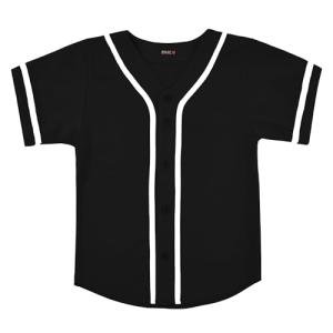 EALER BJK80 Series Kids Baseball Jersey Softball Jersey Button Down Shirts Black Size 10T
