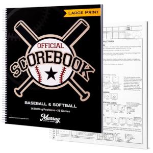 Murray Sporting Goods Baseball/Softball Scorebook - Large Print Book - Spiral Bound - 35 Games