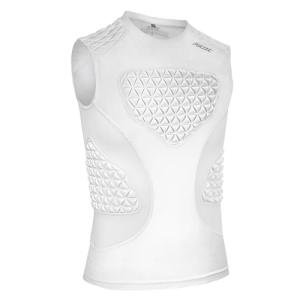 Youth Baseball Chest Protector, Padded Compression Shirt, Support Softball Football Rugby Lacrosse Heart Sternum Guard（White）