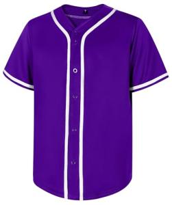 babyhealthy Mens Blank Baseball Jersey Button Down Shirts Plain Hip Hop Hipster Tshirts Softball Sports Active Tee
