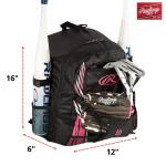 Rawlings | STORM Backpack Equipment Bag | Girls T-Ball / Youth Baseball & Softball | Multiple Colors