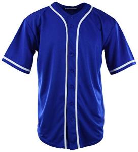 Mens Plain Solid Color Baseball Jersey (2XL, ROYAL)