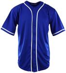 Mens Plain Solid Color Baseball Jersey (2XL, ROYAL)