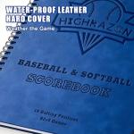 HIGHRAZON Premium Baseball Softball Scorebook, 65 Games 9+2 Extra Innings 16 Player Slots, Hard Cover Score Keeping Book for Stats, Baseball Score Book for Scorekeeper, Coach, Family (Blue)