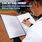 HIGHRAZON Premium Baseball Softball Scorebook, 65 Games 9+2 Extra Innings 16 Player Slots, Hard Cover Score Keeping Book for Stats, Baseball Score Book for Scorekeeper, Coach, Family (Blue)