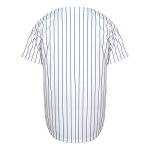 MESOSPERO Mens Button Down Shirts Short Sleeve Sports Uniforms Blank Baseball Jersey S-XXXL (White/Blue Stripe, X-Large)