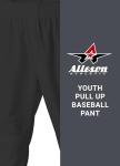 Alleson Athletic Youth Pull on Baseball Pants, Black, Medium