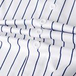 MESOSPERO Mens Button Down Shirts Short Sleeve Sports Uniforms Blank Baseball Jersey S-XXXL (White/Blue Stripe, X-Large)