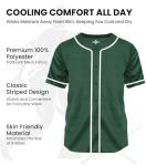 Exxact Sports Blank Baseball Jersey, Unisex Classic Button Down Softball Jersey for Men & Women, Comfortable for All-Day Wear - (Dark Green,AL)