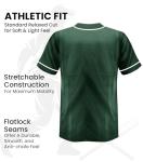 Exxact Sports Blank Baseball Jersey, Unisex Classic Button Down Softball Jersey for Men & Women, Comfortable for All-Day Wear - (Dark Green,AL)