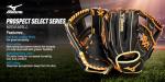 Mizuno GPSL1151 Prospect Select Series Infield/Pitcher Baseball Glove 11.5", Deep III Web, Right Hand Throw