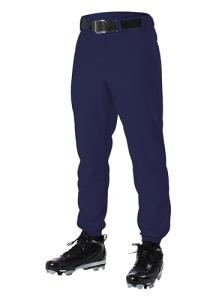 Alleson Athletic Boys Youth Elastic Bottom Baseball Pants, Navy, Small
