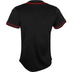 Pullonsy Mens Blank Black Baseball Jerseys Button Down Mesh Fashion Hip-Hop Shirts Tee,Red Stripe Plain,Size L