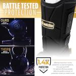 Franklin Sports Baseball + Softball Leg Guard - PRT Series Adult Shin + Foot Shield for Batting - Protective Leg + Ankle Guard with Toe Plate - Right Hand + Left Hand Hitters - White/Gold - One Size
